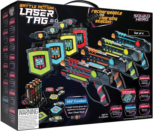Squad Hero Rechargeable Laser Tag 360° Sensors + LCDs