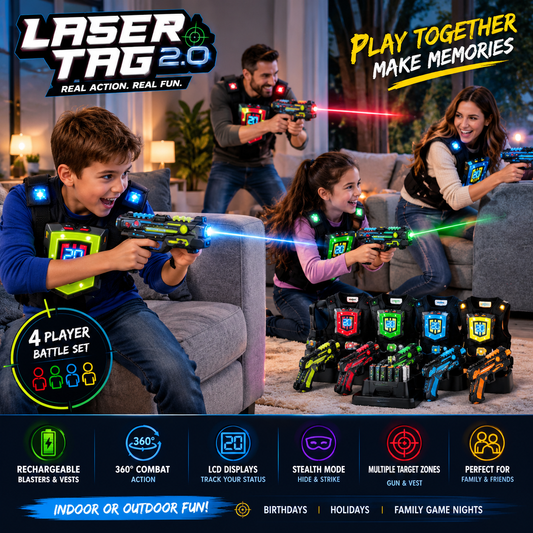Squad Hero Rechargeable Laser Tag 360° Sensors + LCDs