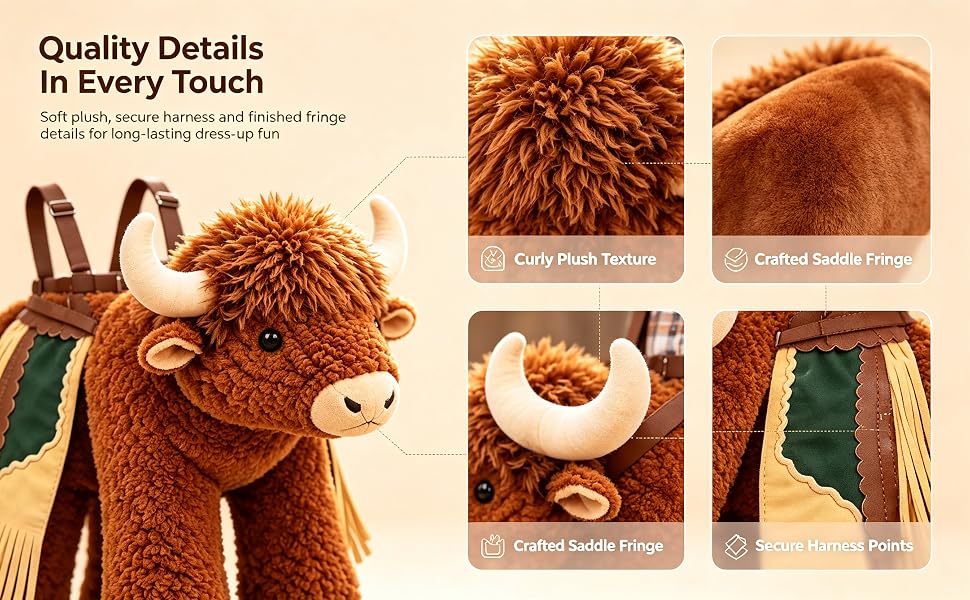 Kids Highland Cow Ride-On Costume