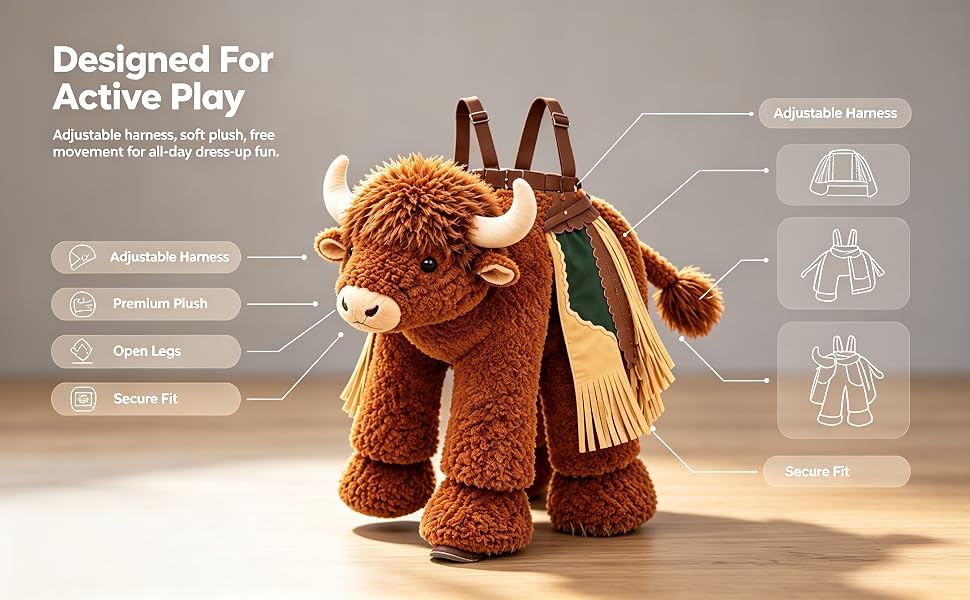 Kids Highland Cow Ride-On Costume