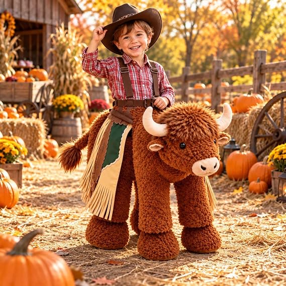 Kids Highland Cow Ride-On Costume