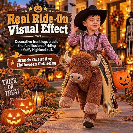 Kids Highland Cow Ride-On Costume