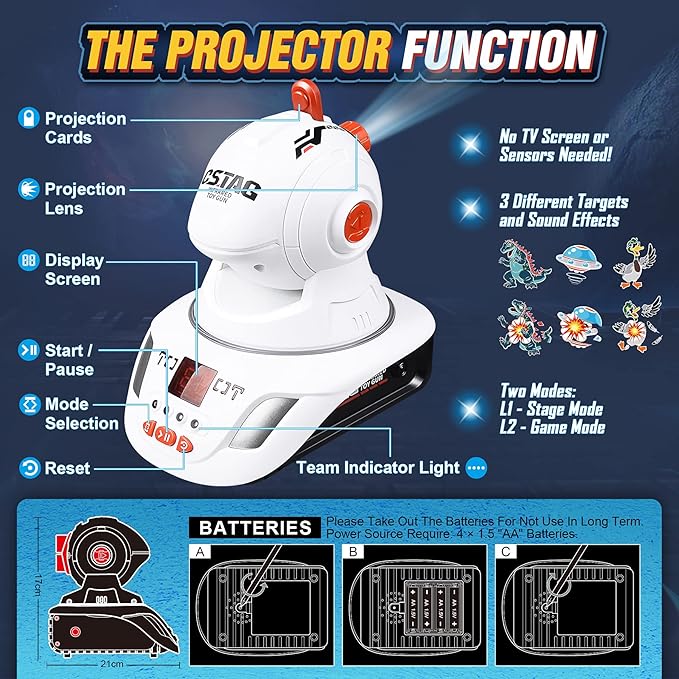 Kids Laser Tag Toy Guns with Projector