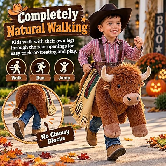 Kids Highland Cow Ride-On Costume