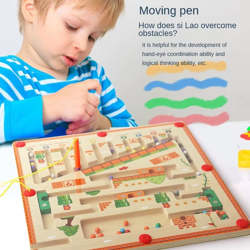 Wooden Magnetic Maze Board